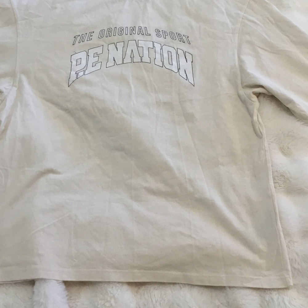 P.E Nation Cream Graphic Sweat Tee - White Logo Medium New without tags.